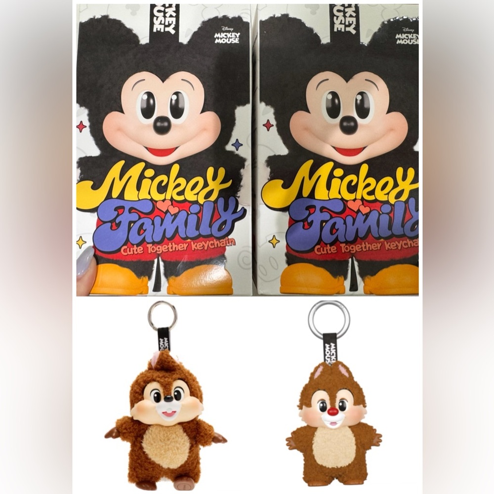 Chip AND Dale Pop Mart Disney Mickey Family Together Series Plush Keychain